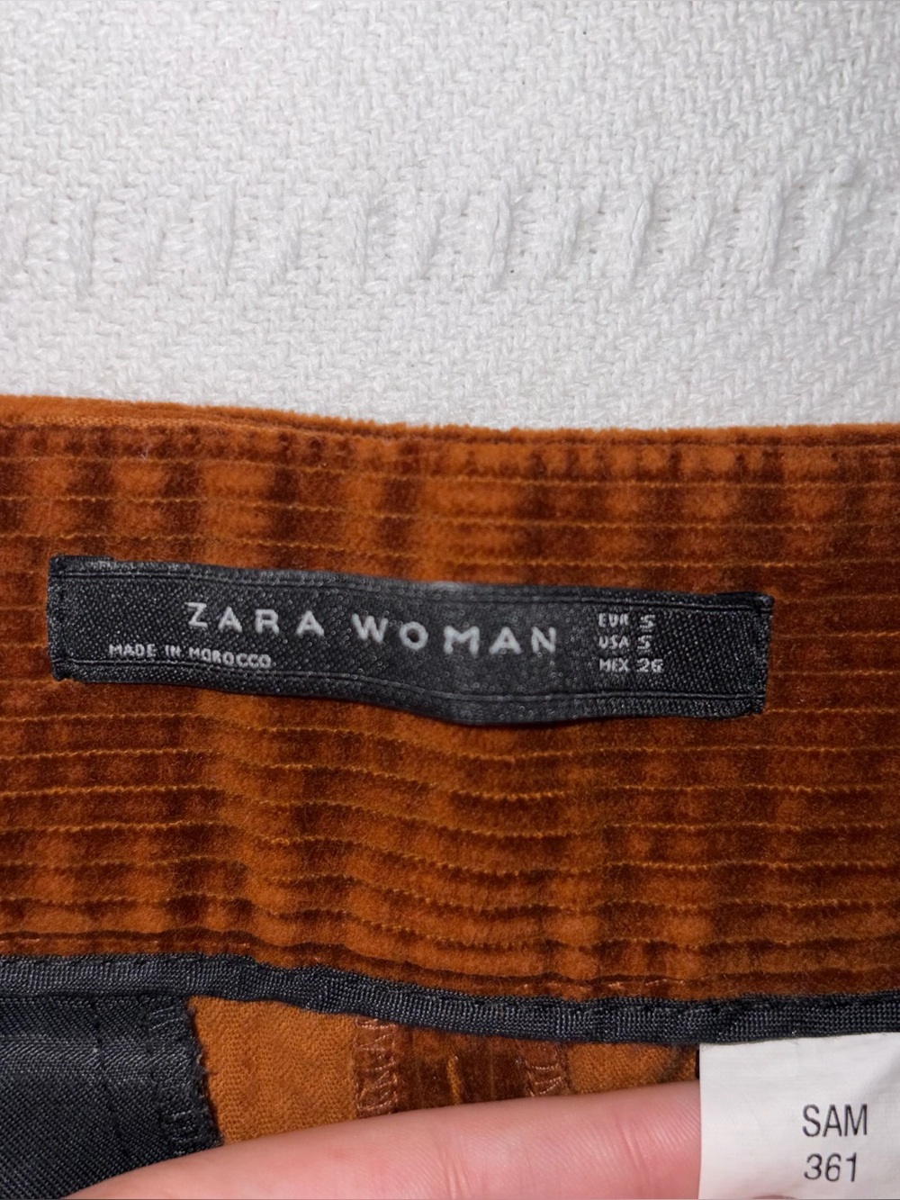 Zara Womens Corduroy Mid Rise Wide Leg Pant Size S Minimalist Preppy - Picture 5 of 8